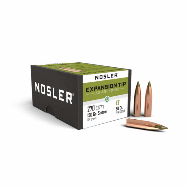 Nosler E-Tip Lead-Free Hunting Bullets .270 cal .277" 130 gr SPTZ E-TIP 50/ct - Precision Shot Firearms