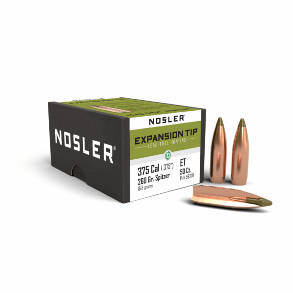 Nosler E-Tip Lead Free Rifle Bullets .375 Cal .375" 260 gr SPTZ ETIP 50/ct - Precision Shot Firearms