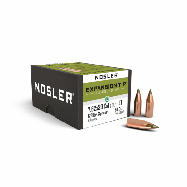Nosler E-Tip Lead Free Rifle Bullets 7.62x39 .310" 123 gr SPTZ ETIP 50/ct - Precision Shot Firearms