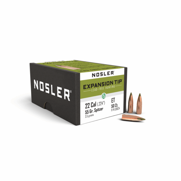 Nosler E-Tip Lead Free Rifle Bullets .22LR .224" 55gr SPTZ E-Tip 50/ct - Precision Shot Firearms