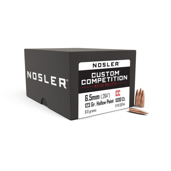 Nosler Custom Competition Rifle Bullets 6.5mm .264 123 gr HPBT 1000/ct - Precision Shot Firearms