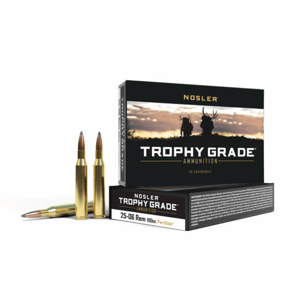 Nosler Trophy Grade Rifle Ammunition .25-06 Rem 100 gr PT 3300 fps - 20/box - Precision Shot Firearms