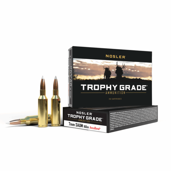 Nosler Trophy Grade Rifle Ammunition 7mm SAUM 160 gr AB 3000 fps - 20/ct - Precision Shot Firearms