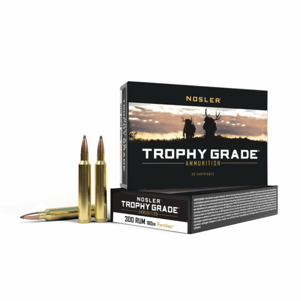 Nosler Trophy Grade Rifle Ammunition .300 RUM 180 gr PT 3200 fps - 20/box - Precision Shot Firearms