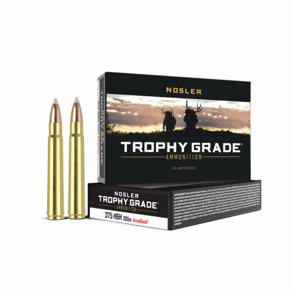Nosler Trophy Grade Rifle Ammunition .375 H&H 300 gr AB 2400 fps - 20/box - Precision Shot Firearms
