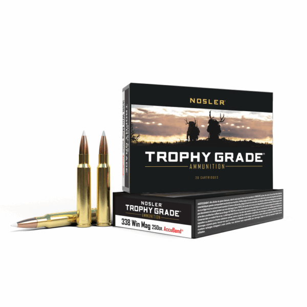 Nosler Trophy Grade Rifle Ammunition .338 Win Mag 250 gr AB 2650 fps - 20/box - Precision Shot Firearms