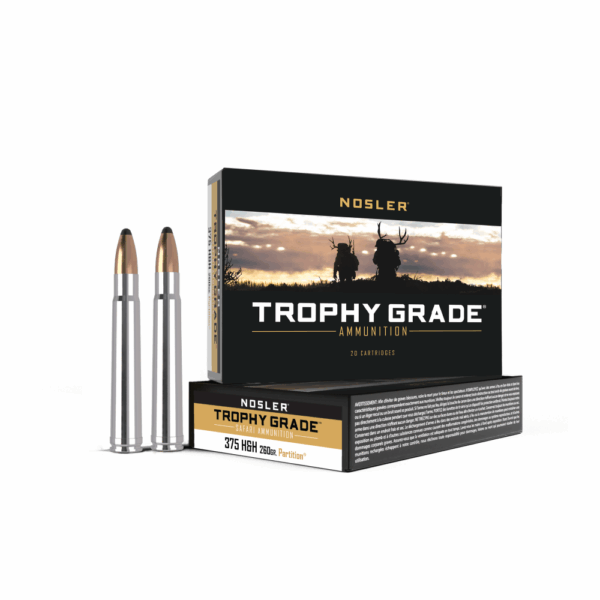 Nosler Trophy Grade Rifle Ammunition .375 H&H 260 gr PT 2750 fps - 20/box - Precision Shot Firearms