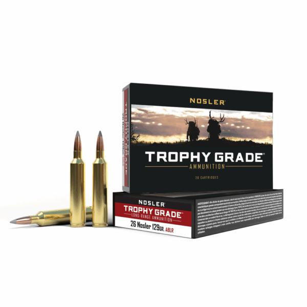 Nosler Trophy Grade Long Range Rifle Ammunition 26 Nosler AccuBond 129GR 20/Box - Precision Shot Firearms