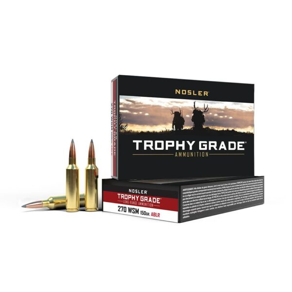 Nosler Accubond Long Range Trophy Grade Rifle Ammunition 270 WSM 150 gr PT 3050 fps 20/ct - Precision Shot Firearms