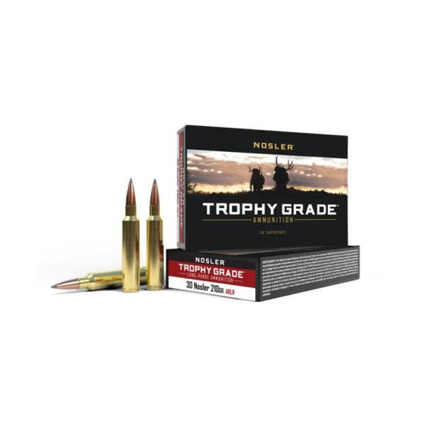 Nosler Accubond Trophy Grade Long Range Rifle Ammunition .30 Nosler 210gr ABLR SP 3000 fps 20/ct - Precision Shot Firearms