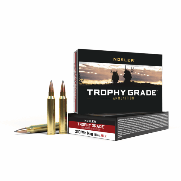 Nosler Trophy Grade Long Range Rifle Ammunition .300 Win Mag 190 gr ACB LR 20/Box - Precision Shot Firearms