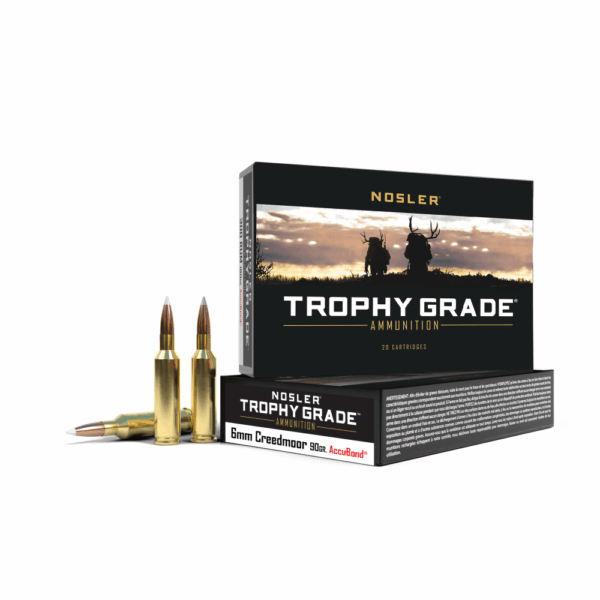 Nosler Trophy Grade Rifle Ammunition 6mm Creedmoor 90gr AB 3200 fps - Precision Shot Firearms