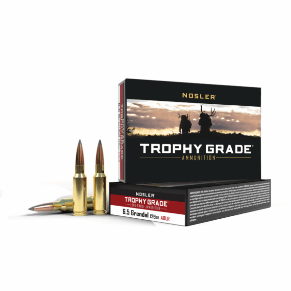 Nosler Trophy Grade Rifle Ammunition 6.5mm Grendel 129gr AB 2350 fps 20/ct - Precision Shot Firearms