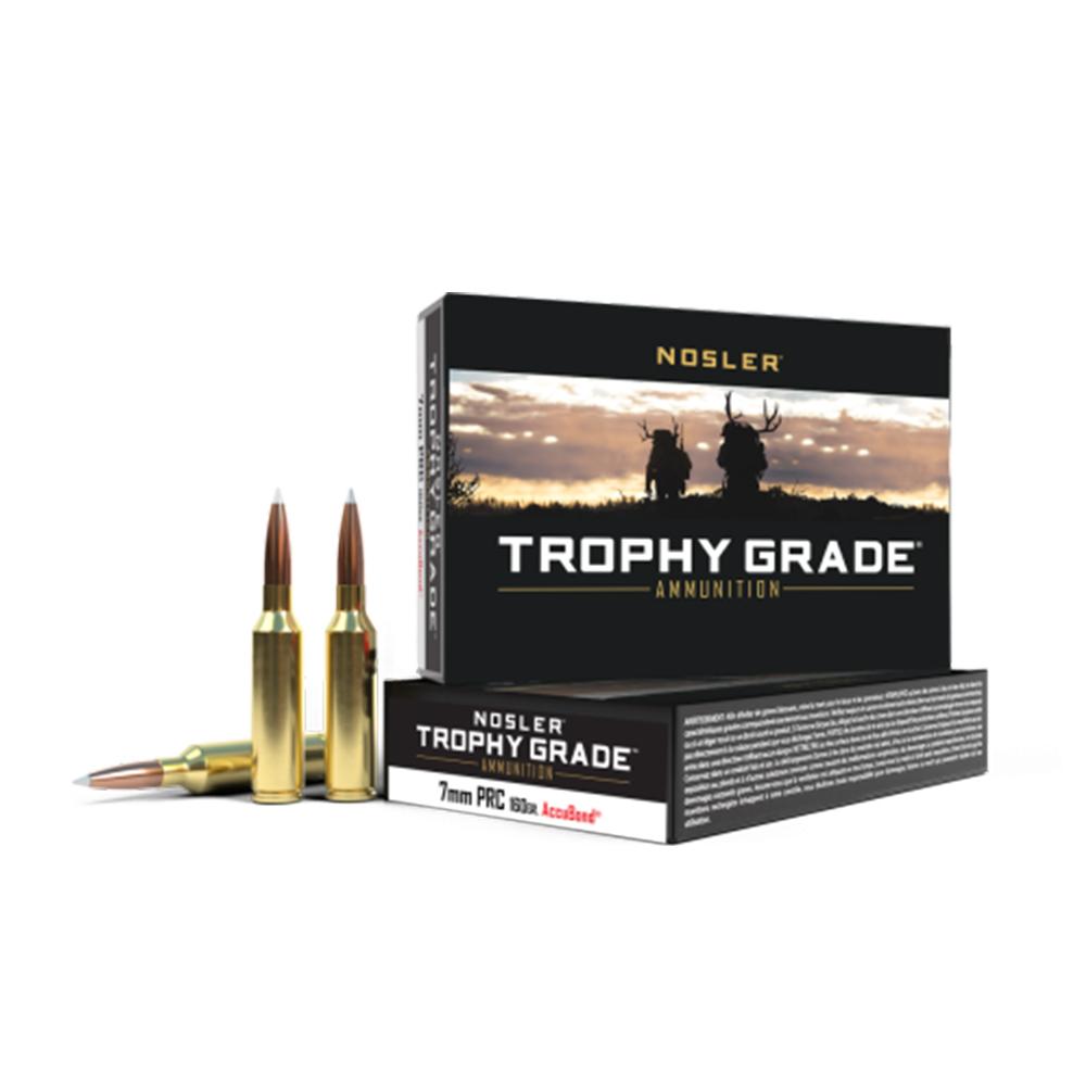 Nosler Accubond Trophy Grade Rifle Ammunition 7mm PRC 160gr PT 3031 fps 20/ct - Precision Shot Firearms