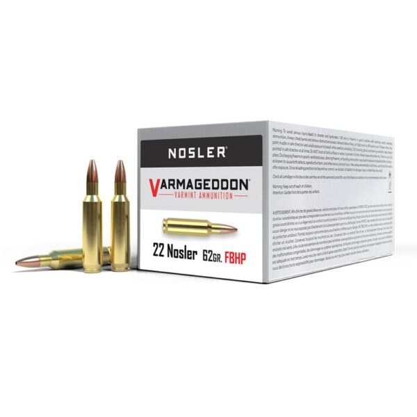 Nosler Varmageddon Rifle Ammunition .22 Nosler 62gr HPFB 3250 fps 20/ct - Precision Shot Firearms