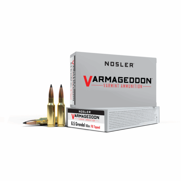 Nosler Varmageddon Rifle Ammunition 6.5mm Grendel 90gr FB Tipped 2800 fps 20/ct - Precision Shot Firearms
