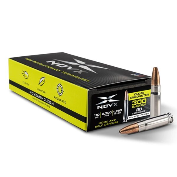 NovX Close Encounter Rifle Ammunition .300 Blackout 110gr Lead Free HP 2300 fps 20/ct - Precision Shot Firearms