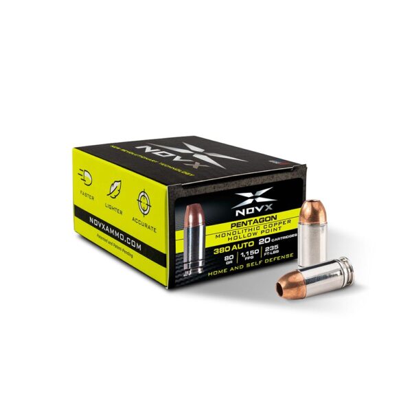 NovX Pentagon Handgun Ammunition 380 Auto 80gr CHP 1150 fps 20/ct - Precision Shot Firearms