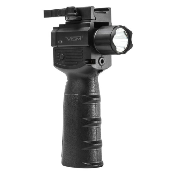 NcSTAR VISM Vertical Grip Weapon Light with Strobe FlashLight & Green Laser 300 Lumen Black - Precision Shot Firearms