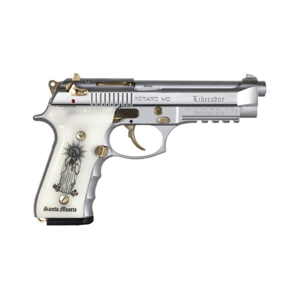 Girsan Regard MC Liberador Handgun 9mm Luger 18rd Magazine 4.9" Barrel Stainless with Santa Muerte Grips - Precision Shot Firearms