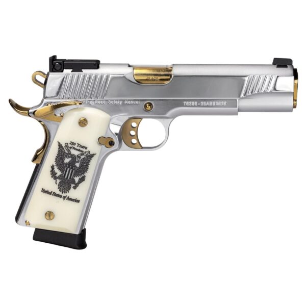 EAA Girsan MC1911 250th Anniversary Handgun .45 Auto 8rd Magazines(2) 5" Barrel Engraved Slide and Grips Hard Case - Precision Shot Firearms