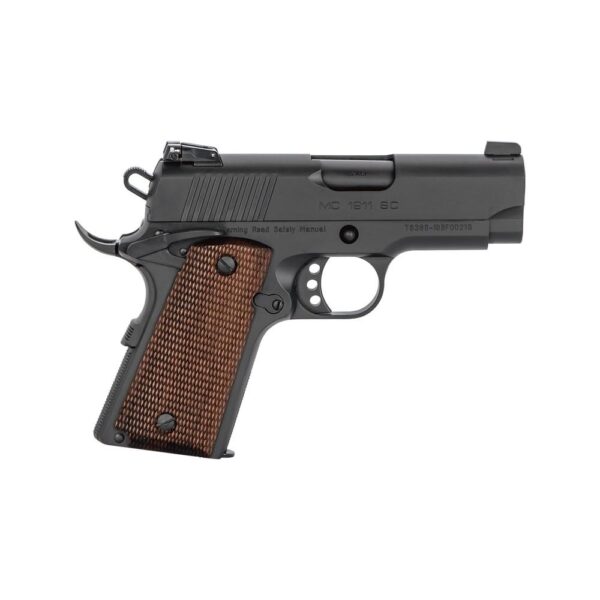 EAA Girsan MC1911 SC Officer Model Handgun 9mm Luger 7rd Magazine 3.4" Barrel Black w/Brown Grips - Precision Shot Firearms