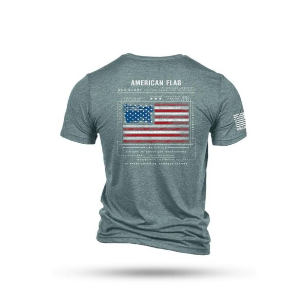 Nine Line American Flag Schematic Short Sleeve Shirt Denim 3XL - Precision Shot Firearms