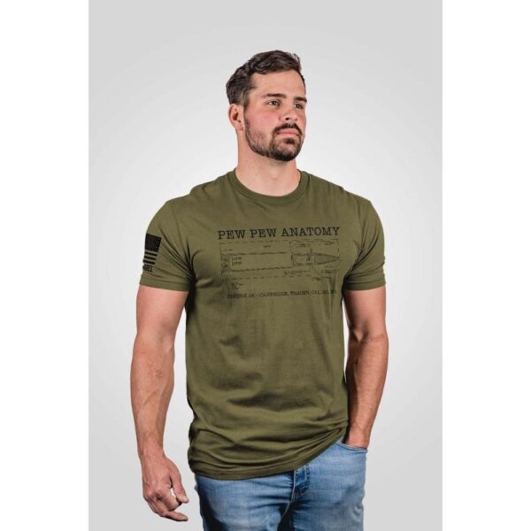 Nine Line Pew Pew Anatomy Short Sleeve Shirt Triblind Military Green XL - Precision Shot Firearms