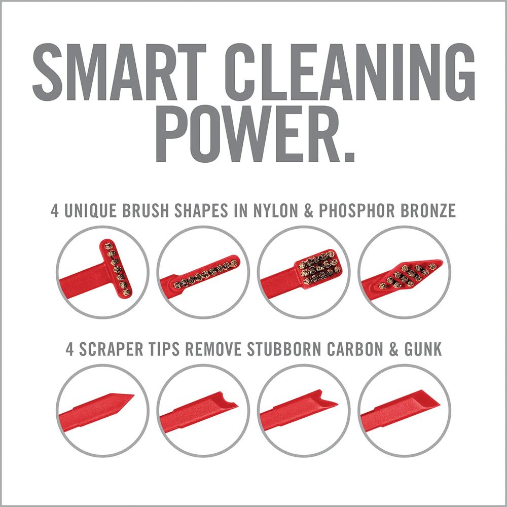 Real Avid Smart Brushes Scrubber Gun Brushes with Integrated Scrapers 8/ct - Precision Shot Firearms