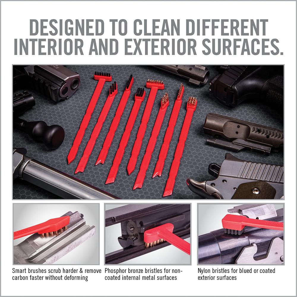 Real Avid Smart Brushes Scrubber Gun Brushes with Integrated Scrapers 8/ct - Precision Shot Firearms