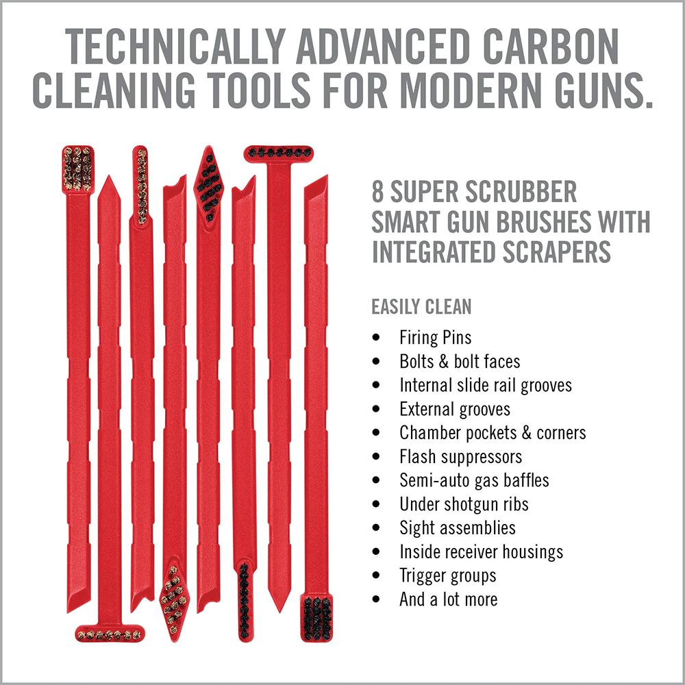 Real Avid Smart Brushes Scrubber Gun Brushes with Integrated Scrapers 8/ct - Precision Shot Firearms