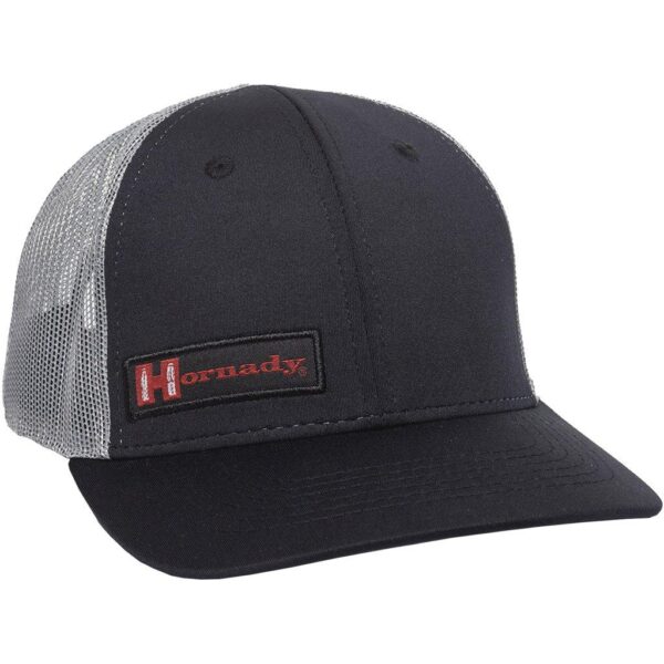 Outdoor Cap Black/Grey Mesh Back w/Woven Hornady Label - Precision Shot Firearms