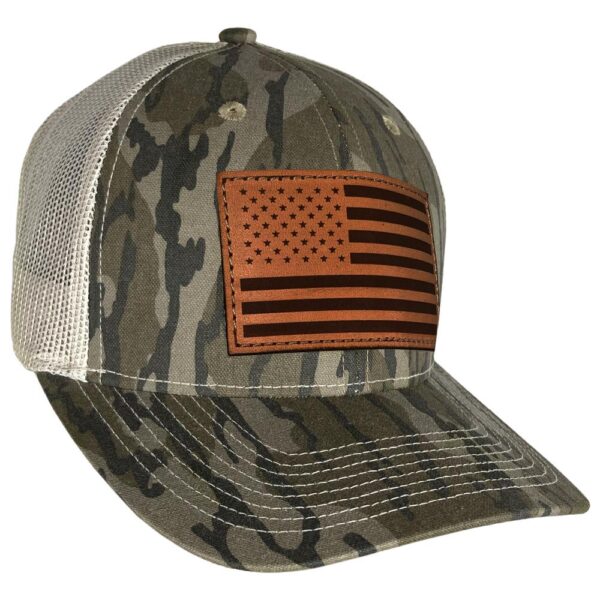Outdoor Cap Bottomland Trucker w/ USA Flag Leather Patch - Precision Shot Firearms
