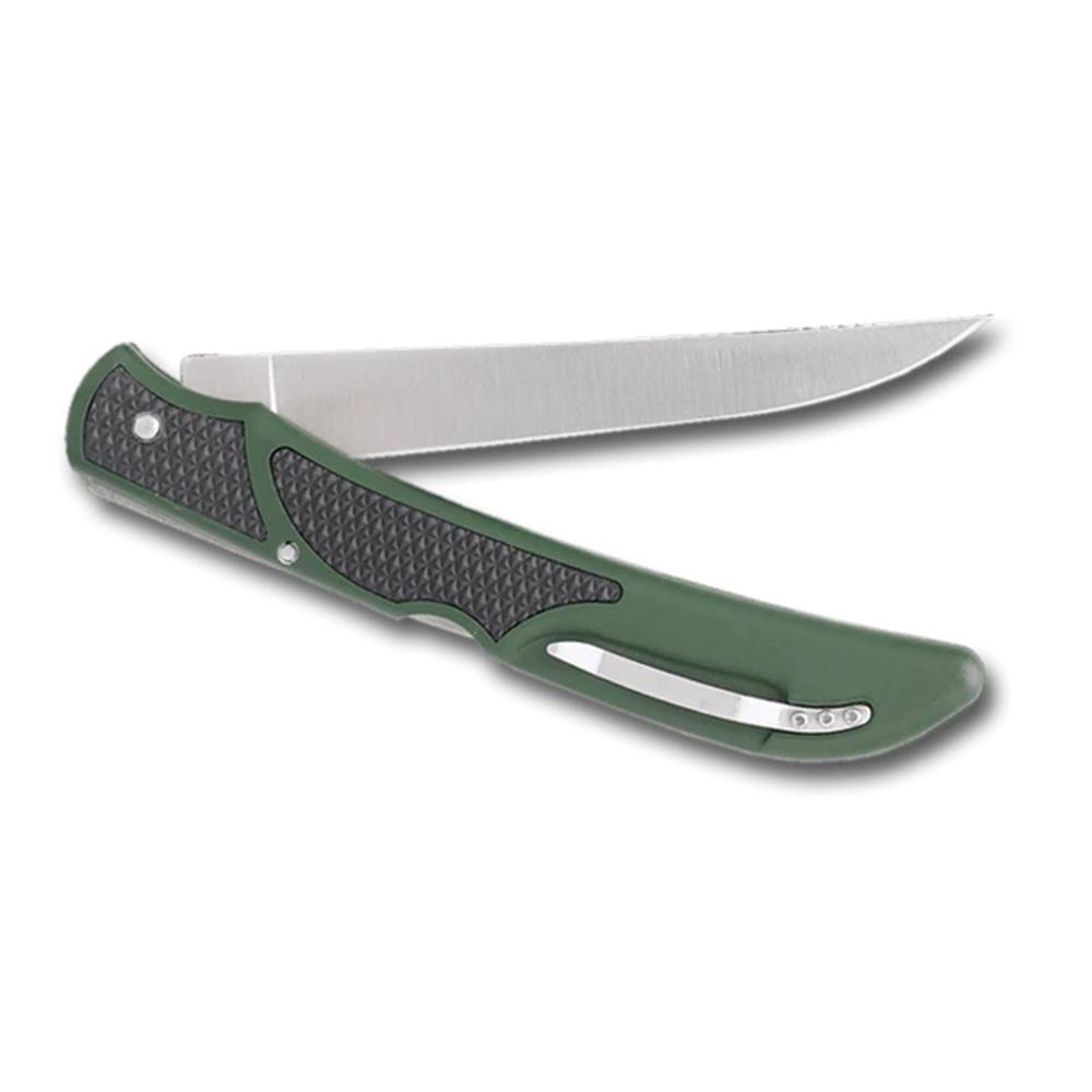 Outdoor Edge Fish & Bone Folding Knife 5" Fillet Blade Green - Precision Shot Firearms