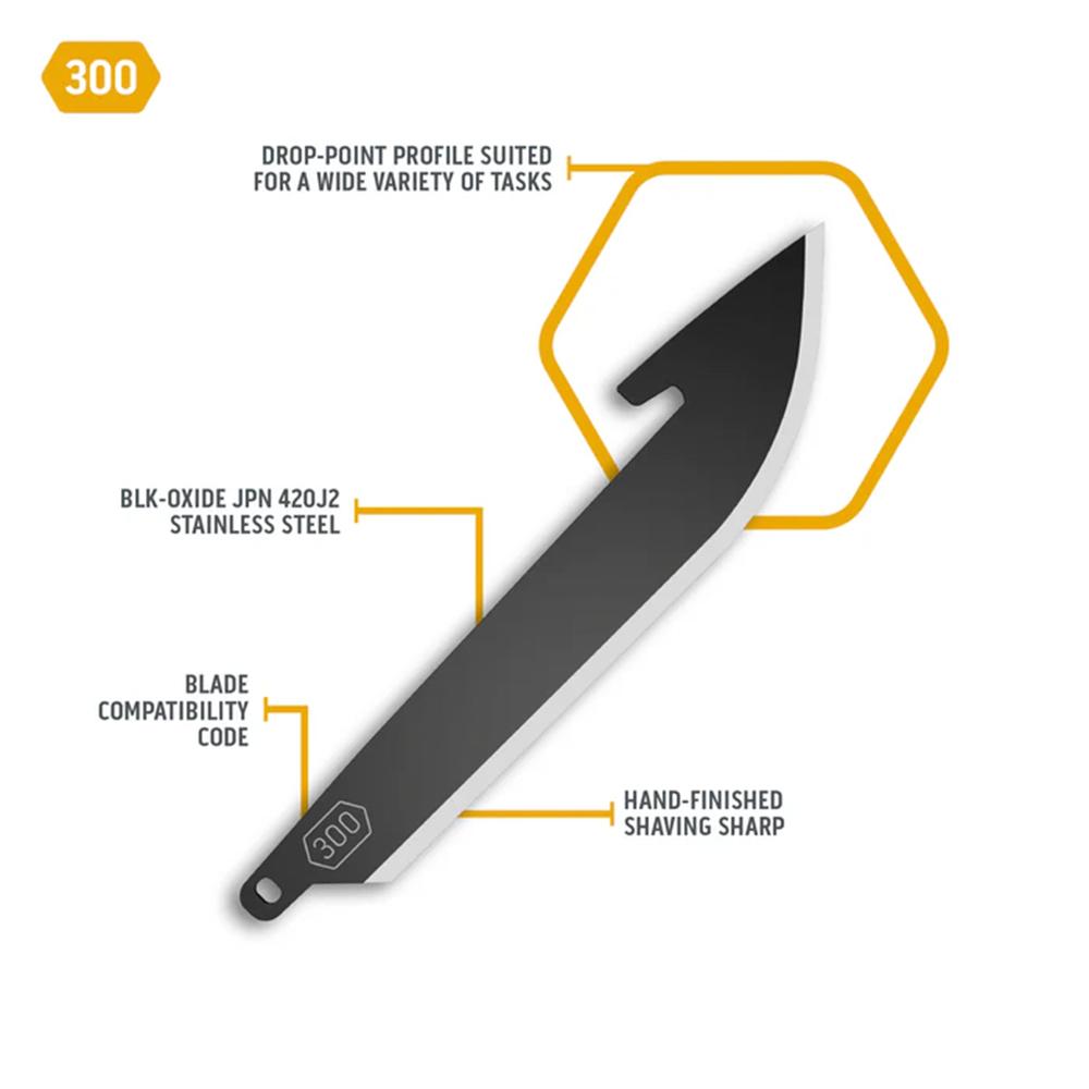 Outdoor Edge 3.0" Drop-Point Blade Pack Black 6/ct - Precision Shot Firearms