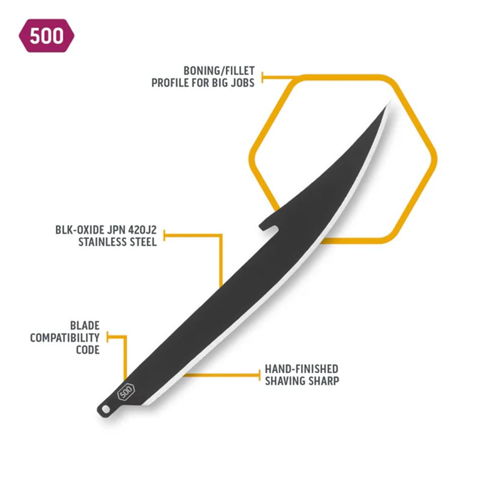 Outdoor Edge 5.0" Boning/Fillet Blade Pack Black 6/ct - Precision Shot Firearms