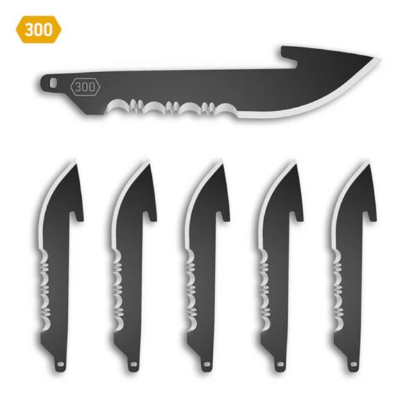 Outdoor Edge 3" Drop Point Blade Pack Half Serration Black 6/ct - Precision Shot Firearms