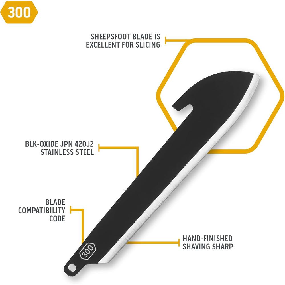 Outdoor Edge 3" Sheepsfoot Blade Pack Black 6/ct - Precision Shot Firearms