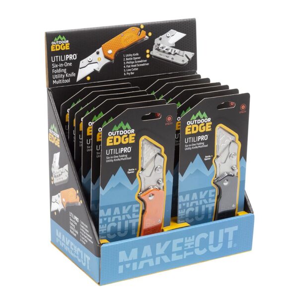 Outdoor Edge Utilipro PDQ Knife Display 6/ct Orange 6/ct Black - Precision Shot Firearms