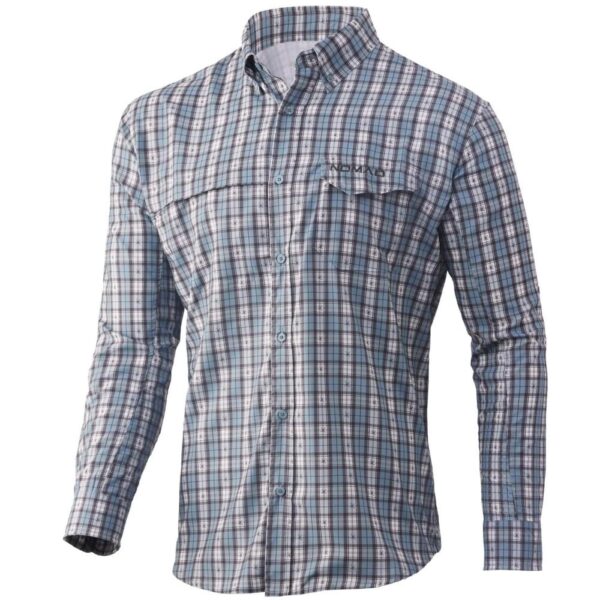 Nomad Stretch-Lite Plaid Long Sleeve Shirt Silver Blue M - Precision Shot Firearms