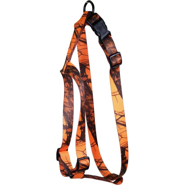 Omnipet Kwik Klip Adjustable Nylon Pet Harness 3/4" 1 Ply Mossy Oak Blaze Orange Camo Large - Precision Shot Firearms