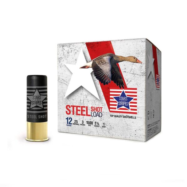 PPU Stars & Stripes Steel Shotshell 12ga 3'' 1-1/8 oz 1500 fps #1 25/ct - Precision Shot Firearms