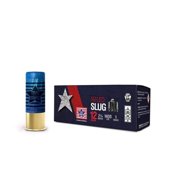 PPU Stars & Stripes Rifled Slug Shotshells 12ga 2-3/4'' 1oz 1400fps Slug 10/ct - Precision Shot Firearms