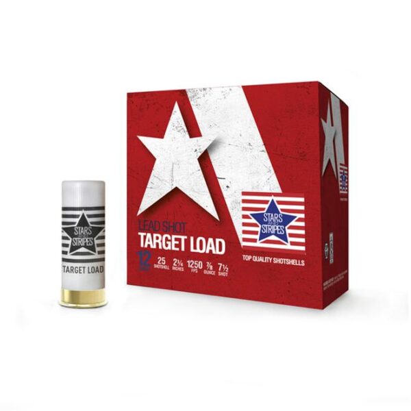 Star & Stripes Target Load Shotshells 12ga 2-3/4" 7/8oz 1250 fps #7.5 25/ct - Precision Shot Firearms