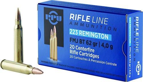 PPU Rifle Ammunition .223 Remington FMJ BT 62gr 3042 fps 20/ct - Precision Shot Firearms