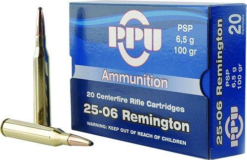 PPU Rifle Ammunition .25-06 Rem 100 gr PSP 3230 fps 20/ct - Precision Shot Firearms
