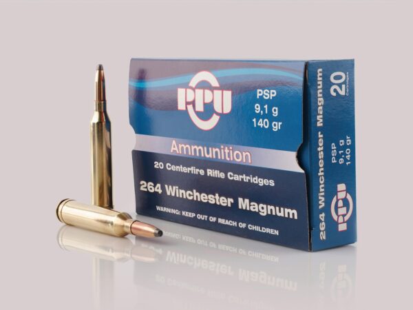 PPU Standard Rifle Ammunition .264 Win Mag PSP 140 gr 3018 fps 20/ct - Precision Shot Firearms