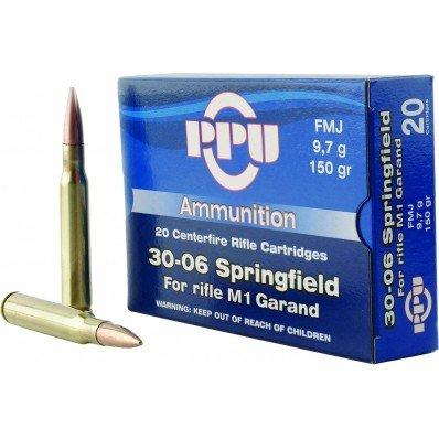 PPU Rifle Ammunition .30-06 Sprg 150 gr FMJ 1990 fps 20/ct - Precision Shot Firearms