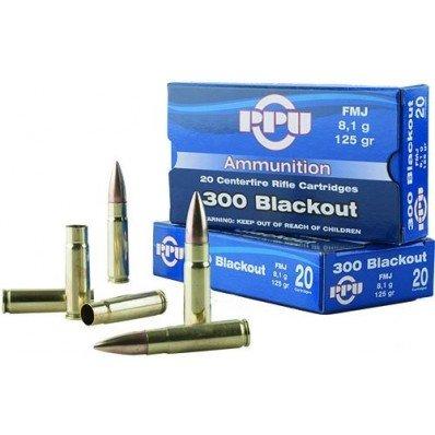 PPU Standard Rifle Ammunition .300 AAC Blackout 125 gr FMJ 1340 fps 20/ct - Precision Shot Firearms