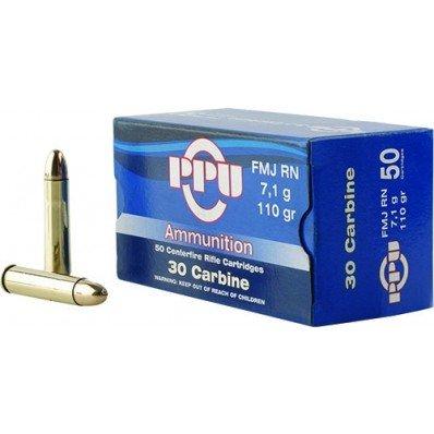 PPU Rifle Ammunition .30 Carbine 110 gr FMJ-RN 1990 fps 50/ct - Precision Shot Firearms